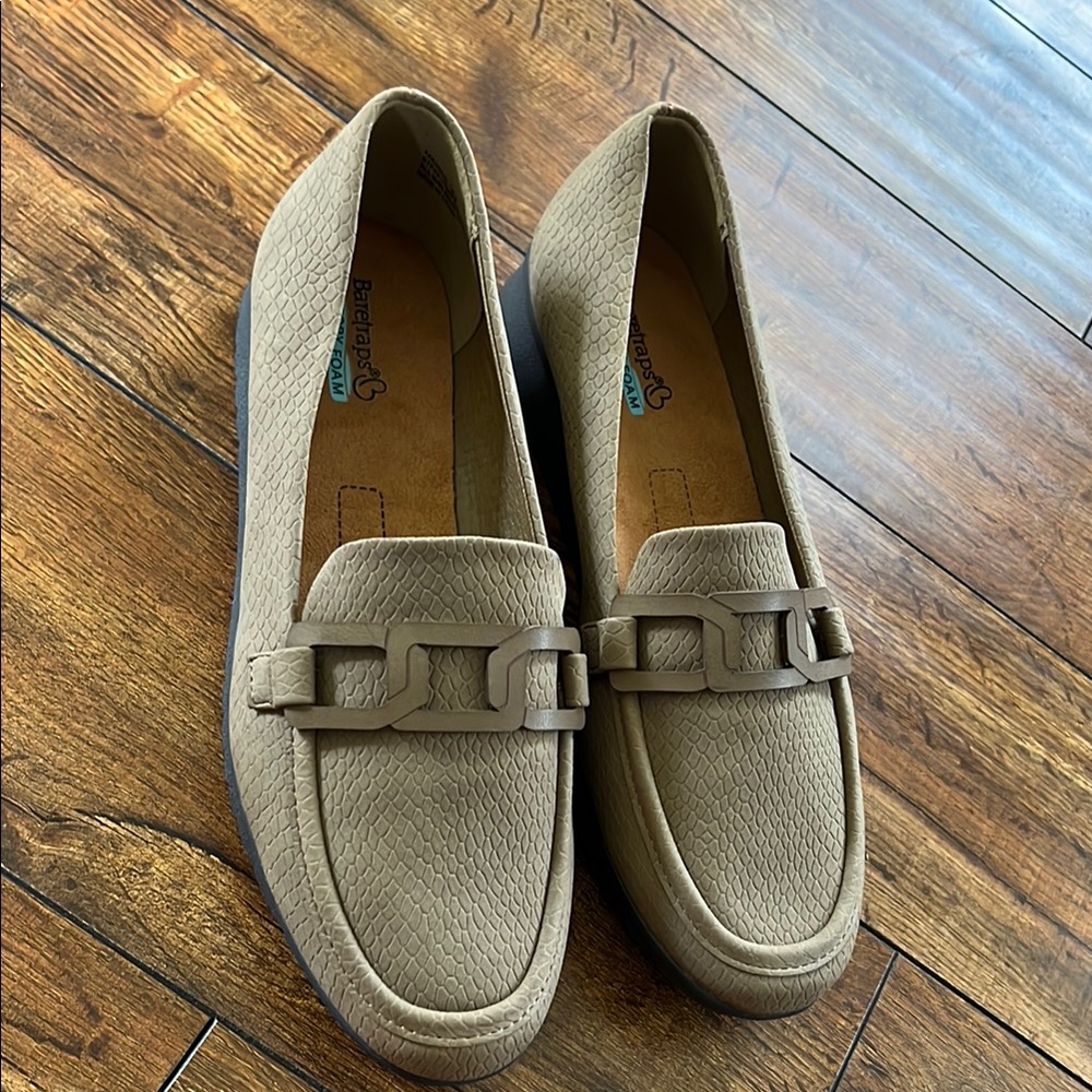 BareTraps Taupe Textured Slip-Ons